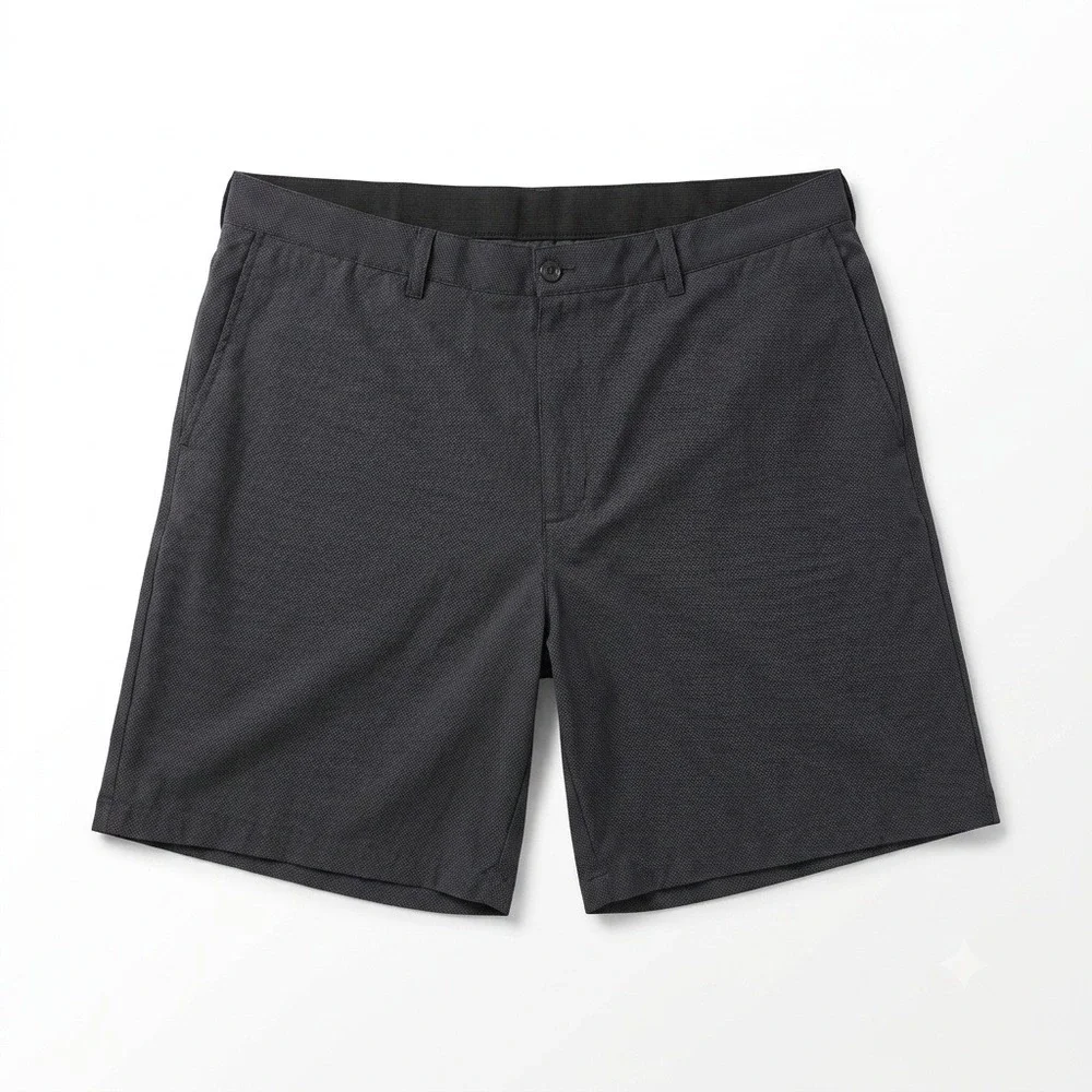 Reebok Golf Men Shorts Size 48 Charcoal Grey Textured Flat Front Comfort Stretch